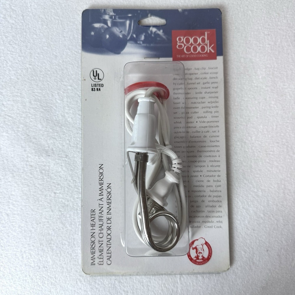 Good Cook Kitchen Electric Immersion Heater New W/ Wear To Packaging White
